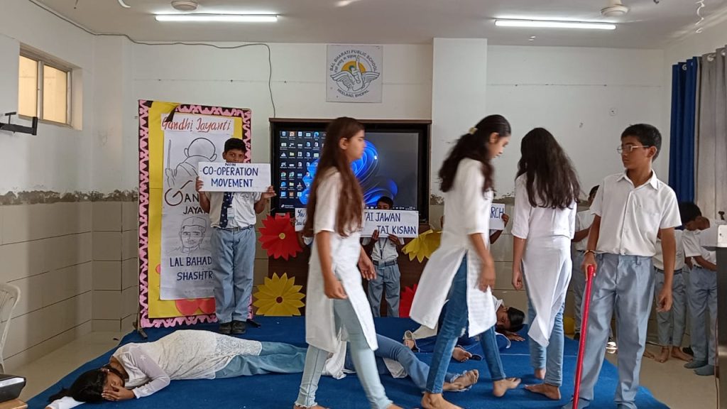 Bal Bharati Public School Neelbad Special Assembly Skit on Gandhi Jayanti about the importance of peace